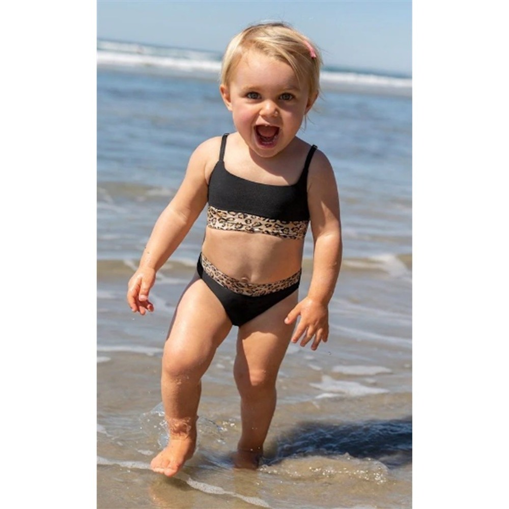 NWT PQ PIlyq 16 Leo Belted Animal print Girls Bikini 120701